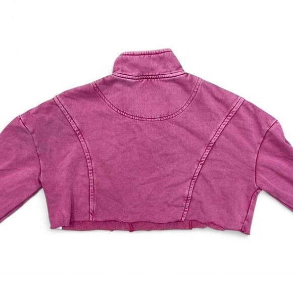 Urban Outfitters Out From Under Pink Vera‎ Quarter Zip Sweatshirt Cropped Small - Picture 6 of 6